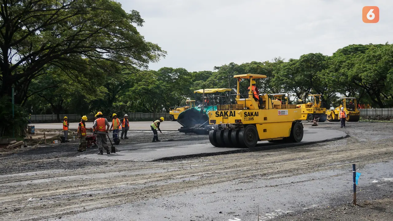 Foto: Penampakan Terbaru Proyek Pembangunan Sirkuit Formula E, Ada yang Sudah Mulai Diaspal