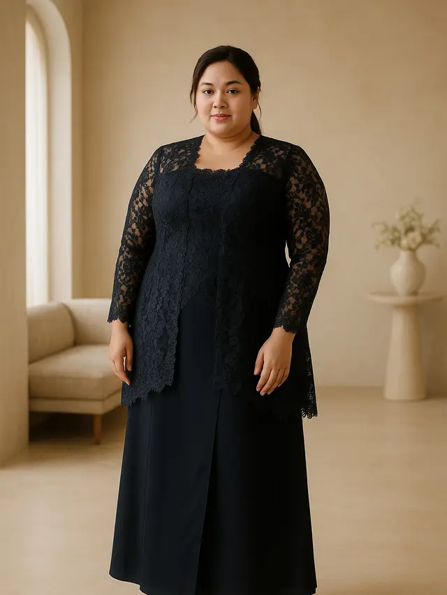 Model Kebaya Panjang Brokat untuk Orang Gemuk