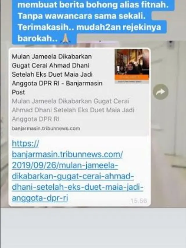 Mulan Jameela - Ahmad Dhani (Foto: Instagram/@mulanjameela1)