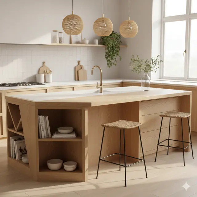 Model Meja Dapur Minimalis dari Kayu
