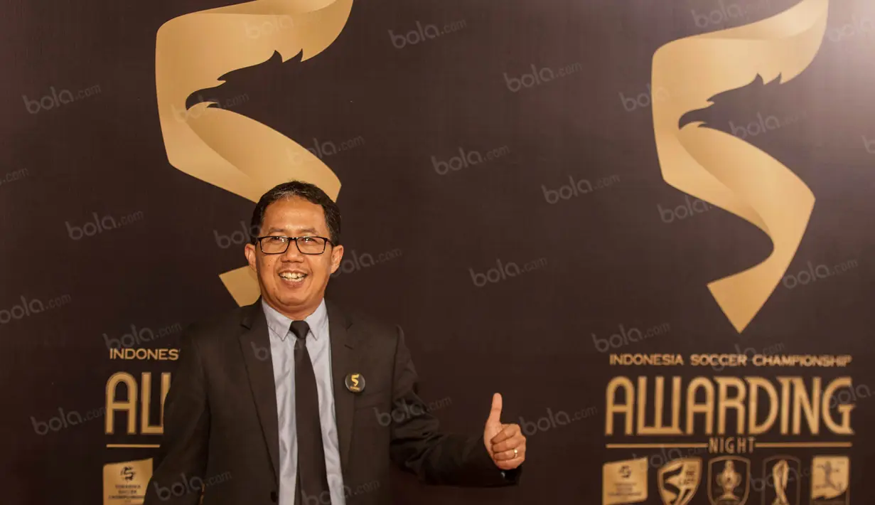 Dirut PT GTS yang juga Waketum PSSI, Joko Driyono, saat menghadiri Awarding Night TSC 2016 di Hotel Aryaduta Bandung, Jawa Barat, Minggu (8/1/2017). (Bola.com/Vitalis Yogi Trisna)