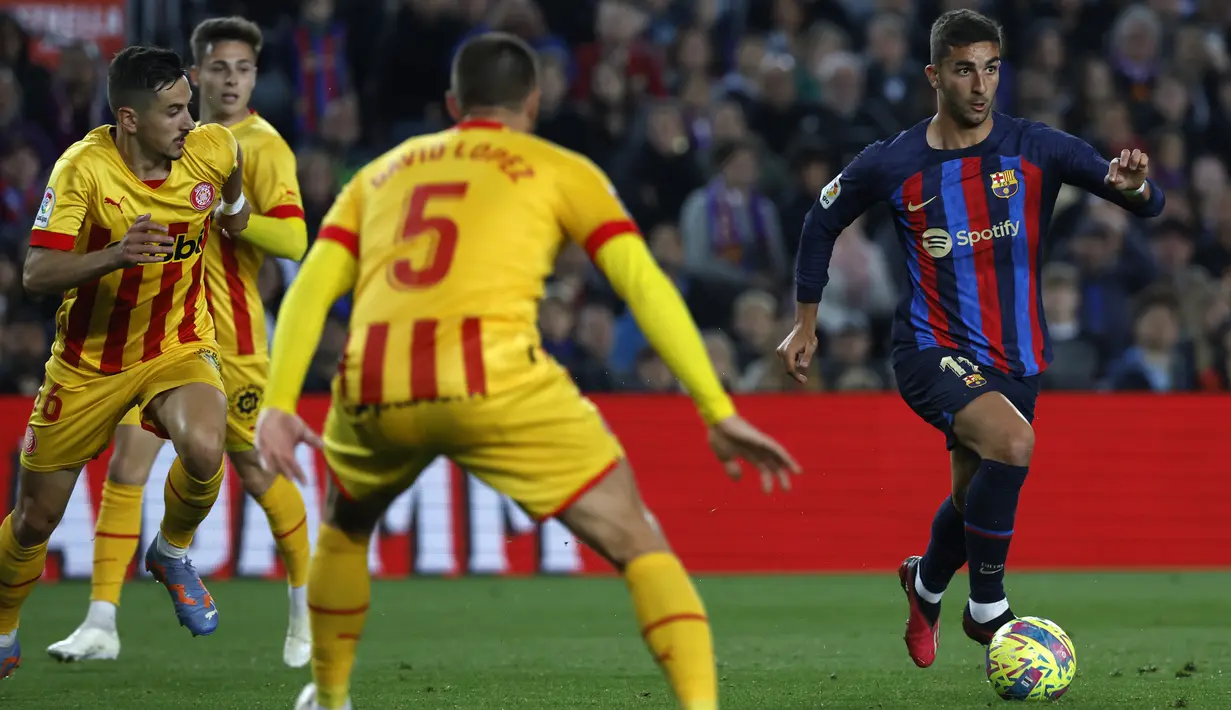 Namun, Robert Lewandowski cs gagal membobol gawang Paulo Gazzaniga. (AP Photo/Joan Monfort)