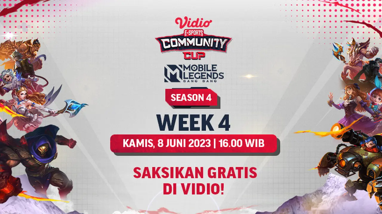 Live Streaming Mobile Legends Bang-bang Vidio Community Cup Season 4 Week 4 Kamis, 8 Juni