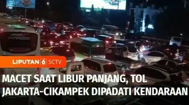 Memasuki libur panjang, ruas tol Jakarta-Cikampek dipadati kendaraan pada Sabtu malam. Kepadatan kendaraan diprediksi masih akan terjadi pada hari ini.