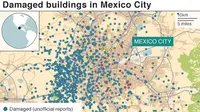Terdampak gempa Meksiko. (BBC)