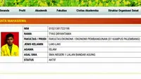 Tyas Dryantama, mahasiswa Unsri Palembang yang menjadi salah satu pembunuh sopir taksi online Palembang (dok.istimewa / Nefri Inge)