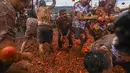 Festival Tomatina ini sudah memasuki tahun kesepuluh.(AFP/Juan Barreto)