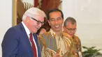 Presiden Joko Widodo menerima Menlu Jerman Frank Walter Steinmeier di Istana Merdeka, Jakarta, Senin (3/11/2014). (Liputan6.com/Herman Zakharia)