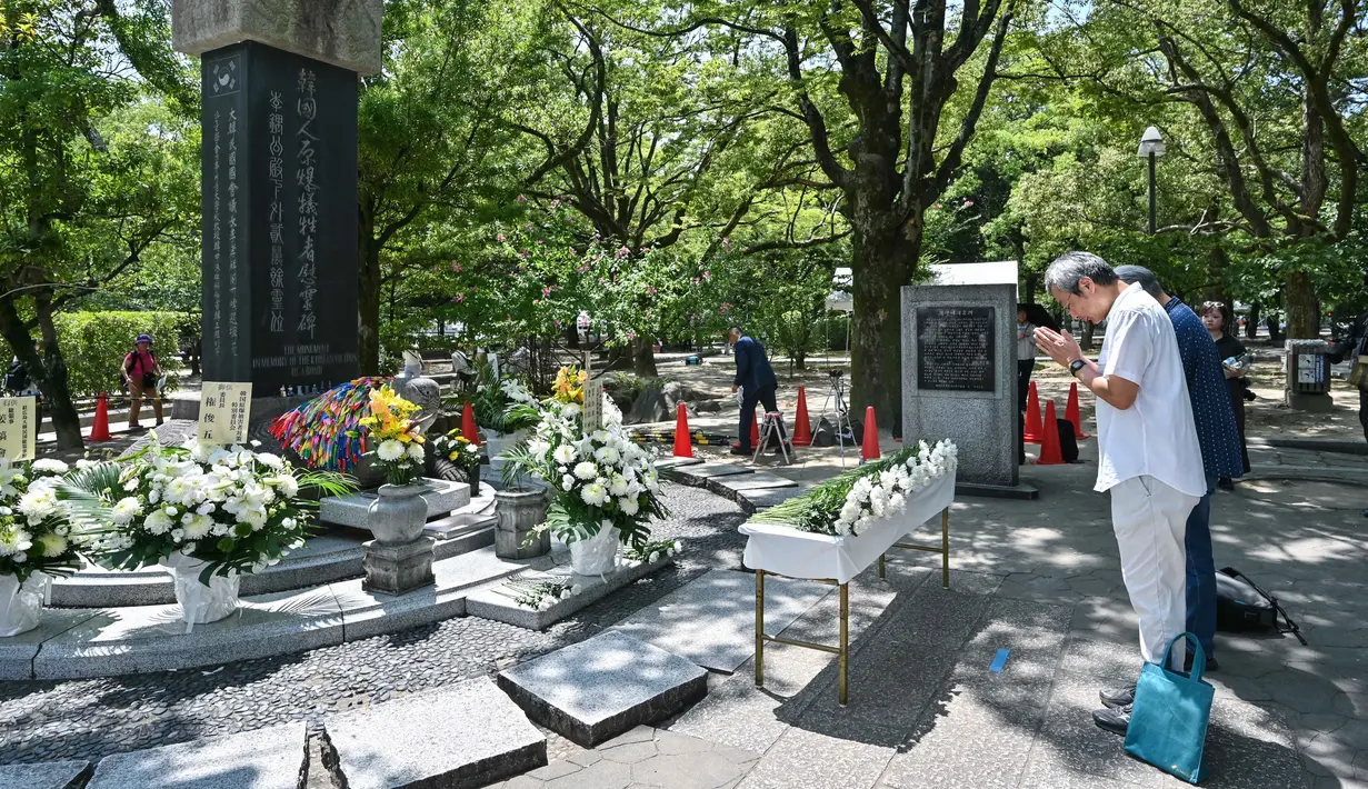 Sedikitnya 120 negara dan kawasan bersama dengan Uni Eropa berencana menghadiri upacara peringatan 80 tahun pengeboman Hiroshima oleh Amerika Serikat. (Richard A. Brooks/AFP)