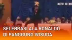 Cristiano Ronaldo tak hanya dikenal lewat kepiawaiannya bermain bola. Selebrasi uniknya sudah menjadi ikon yang melekat di dirinya. Sampai-sampai ditiru oleh penggemar bola.
