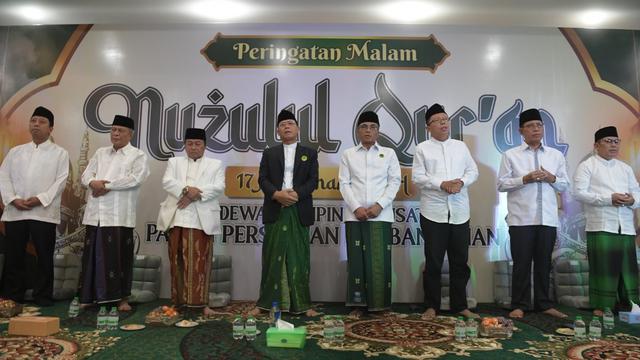 peringatan malam Nuzulul Qur'an, di Kantor DPP PPP, Menteng, Jakarta Pusat, Sabtu (8/4/2023).
