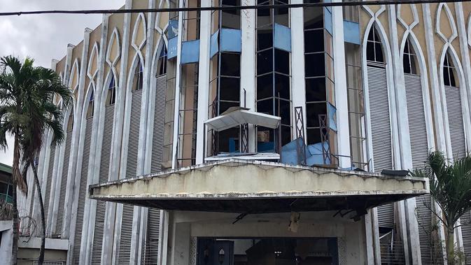 Susana pasca ledakan bom di Gereja Katolik Jolo, Filipina Selatan, Minggu (27/1). Sedikitnya 27 orang tewas dan 57 orang lainnya mengalami luka akibat dua bom meledak di dalam gereja dan tempat parkir. (Angkatan Bersenjata Filipina/HO/AFP)