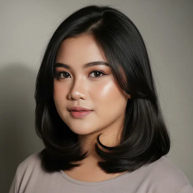 Model Rambut Wanita Panjang untuk Wajah Bulat dan Pipi Tembem (Gemini AI)