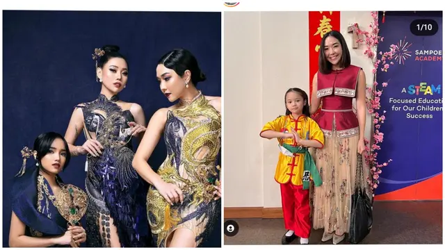 Gisella Anastasia dalam perayaan Imlek tahun ini (Foto: Instagram gisel_la / rachelvennya)
