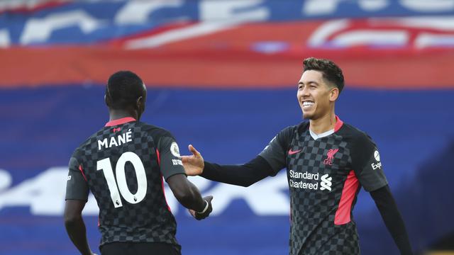 Roberto Firmino ketika Liverpool melawan Crystal Palace di Selhurst Park, Sabtu (19/12/2020).