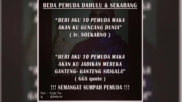 Deretan Meme Kocak Sumpah Pemuda, Beda Pemuda Dulu dan Sekarang