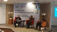 Asisten Deputi Bidang Jasa Keuangan Kementerian BUMN, Muhammad Khoerur Roziqin dalam Media Briefing di Kementerian BUMN (dok: Arief)