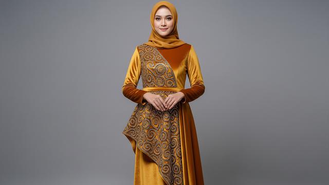 7 Inspirasi Model Gamis Velvet Premium dengan Payet Halus, Pesona Mewah ...