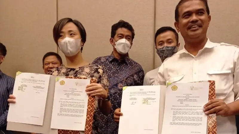 Kementan melalui Ditjen Tanaman Pangan, melakukan MoU dengan Perkumpulan Produsen Pemurni Jagung Indonesia (P3JI) sebagai perkumpulan industri pengguna Jagung Rendah Aflatoxin (JRA). (Dok Kementan)