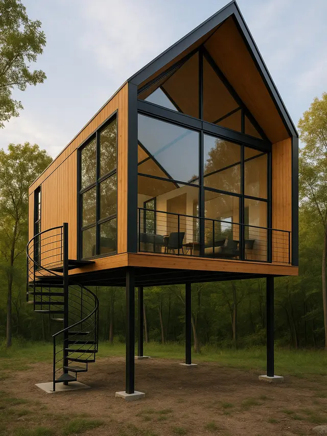 Model Rumah Cabin Elevated yang Cocok Dibangun di Berbagai Lokasi (Foto: ChatGPT)