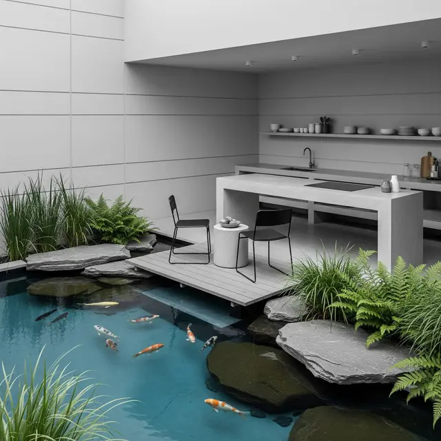 Model Dapur Minimalis di Belakang Rumah (Image by Gemini AI)