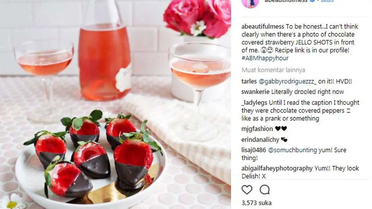 Camilan Spesial di Akhir Pekan, Jelly Stroberi Celup Cokelat