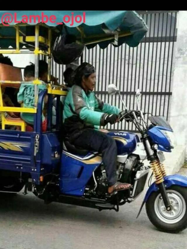 Kumpulan Potret Driver Ojol Gunakan Kendaraan Unik Selain Sepeda Motor (ist)