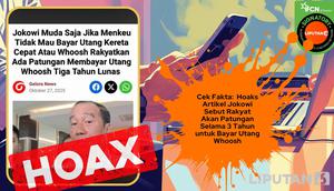 Cek fakta artikel Jokowi sebut rakyat akan patungan bayar utang Whoosh selama 3 tahun