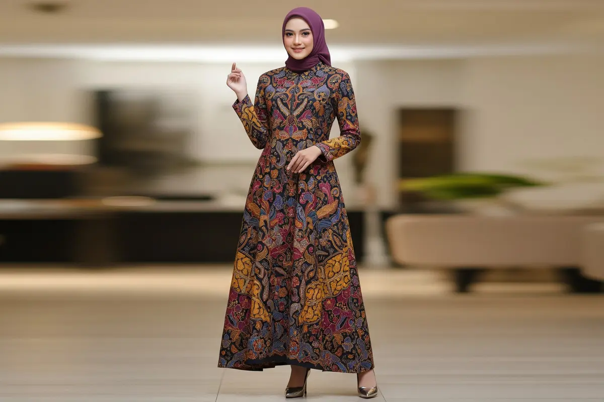 Model Gamis Batik Terbaru untuk Pesta