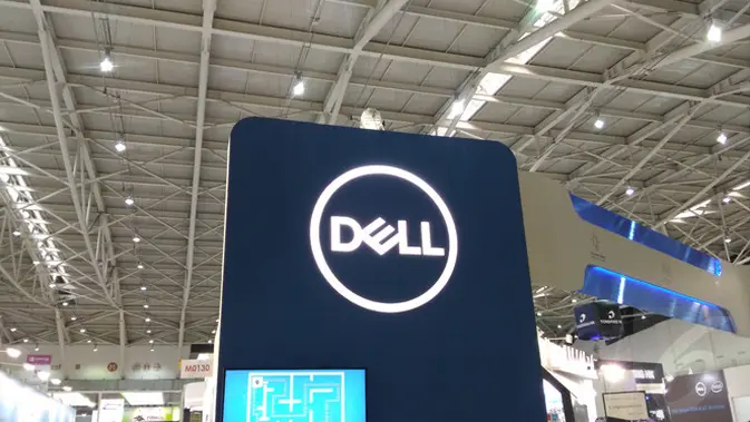Papan Nama Booth Dell di Computex 2017. /Mochamad Wahyu Hidayat