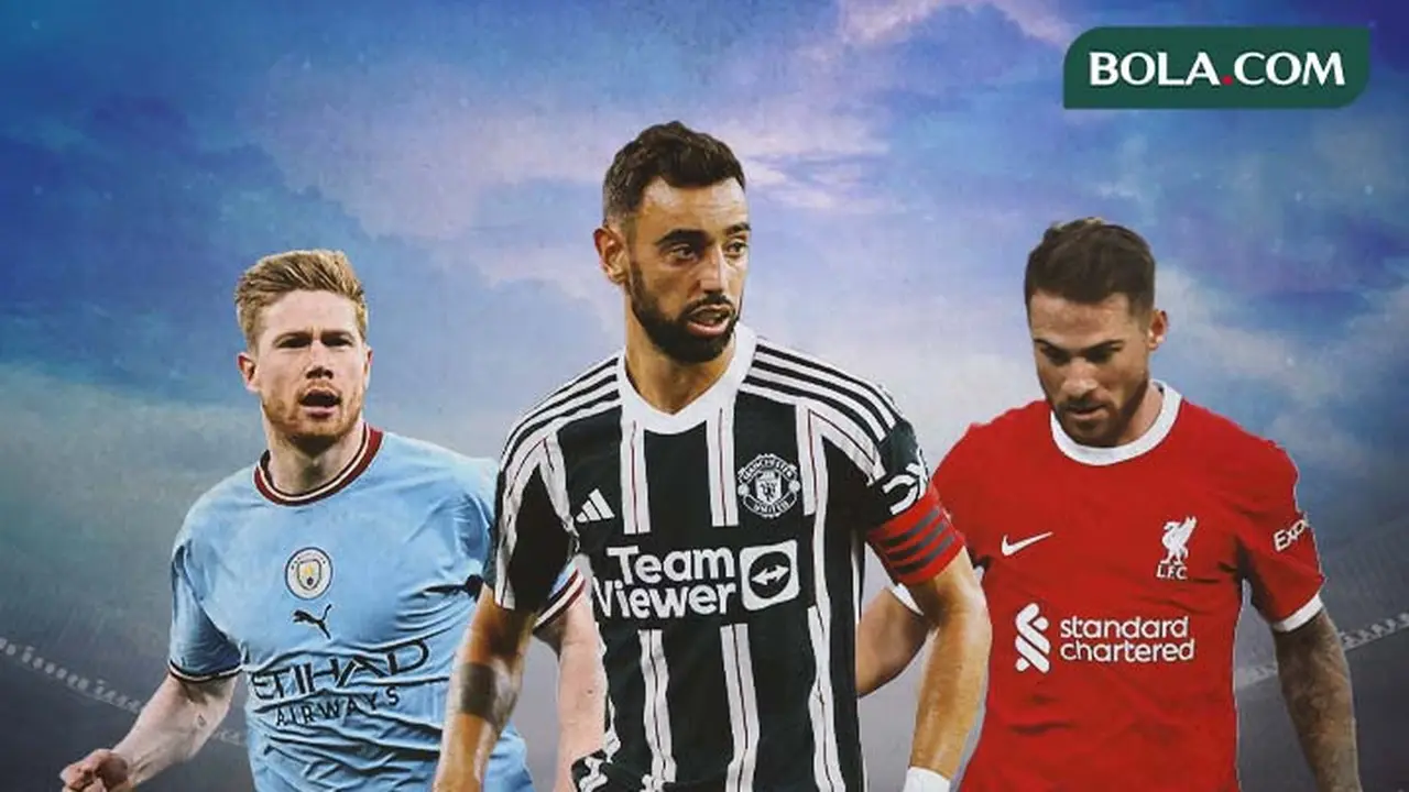 Premier League - Kevin De Bruyne, Bruno Fernandes, Alexis Mac Allister