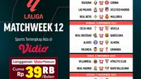 Jadwal dan Live Streaming La Liga Matchweek 12 di Vidio