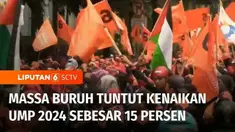 Menuntut kenaikan upah minimum tahun 2024 sebesar 15 persen. Massa buruh menggelar unjuk rasa di kawasan patung kuda, Gambir, Jakarta Pusat, Jumat siang. Massa buruh mengancam akan mogok nasional, bila tuntutannya tidak dipenuhi.