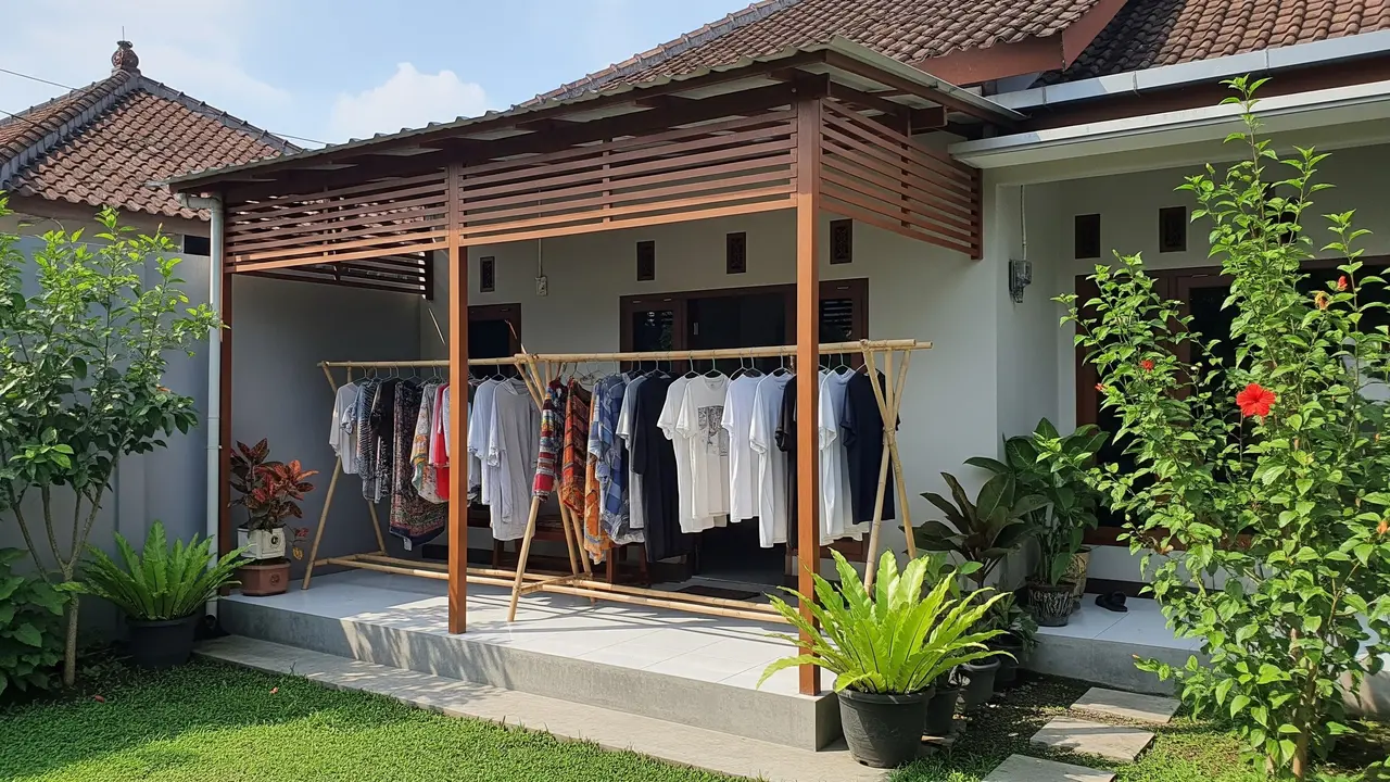 Desain Area Jemur Modern dengan Sirkulasi Udara Maksimal agar Cucian Tidak Lembap/Gemini AI