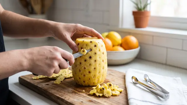 Cara Mengupas Nanas Bebas Sampah