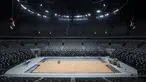 Lapangan utama yang dilihat dari Royal Box Indonesia Arena, Senayan, Jakarta, Selasa (25/07/2023). Indonesia Arena akan menjadi salah satu venue perhelatan akbar Piala Dunia Basket 2023 yang akan berlangsung 25 Agustus 2023 mendatang. (Bola.com/Bagaskara Lazuardi)