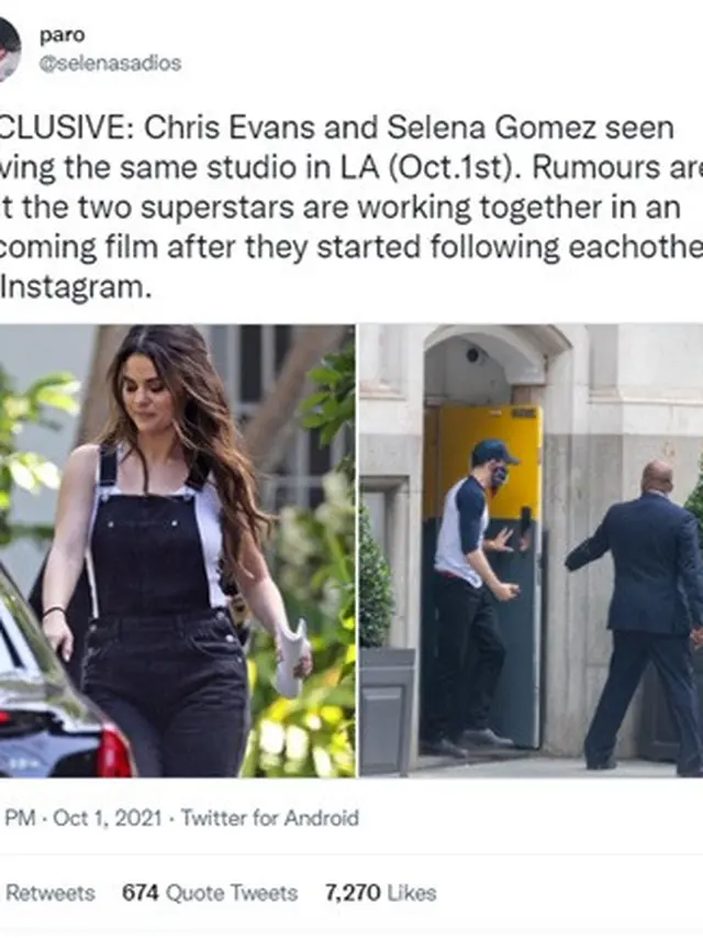 Selena Gomez dan Chris Evans