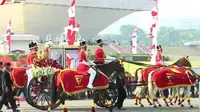 Kirab Bendera Pusaka di Monas menuju Istana Merdeka, Kamis (17/8/2023).(Tangkapan layar Youtube Sekretariat Presiden)