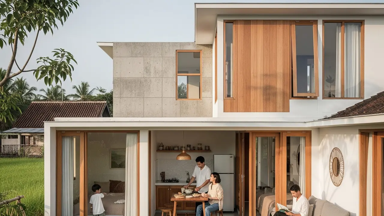 Contoh Rumah Tumbuh di Desa untuk Keluarga Muda (Gemini AI)
