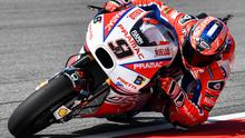 Pembalap Pramac Racing, Danilo Petrucci melakukan banyak upaya agar tampil kompetitif di MotoGP 2018. (Mohd RASFAN / AFP)