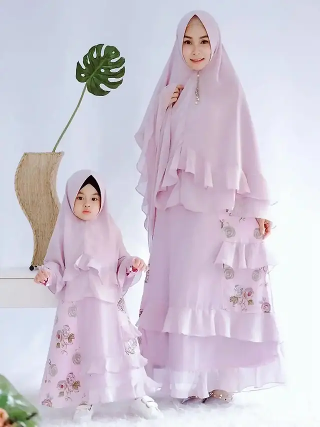 Ilustrasi gamis couple ibu dan anak
