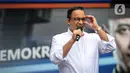 <p>Anies Baswedan menyampaikan sambutan saat tiba di Kantor DPP Partai Demokrat, Jakarta, Kamis (2/3/2023). Kunjungan Anies Baswedan untuk memperkenalkan dirinya kepada Majelis Tinggi Partai. (Liputan6.com/Faizal Fanani)</p>