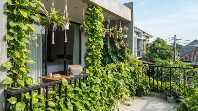 Inspirasi Pagar Balkon untuk Tanaman Gantung