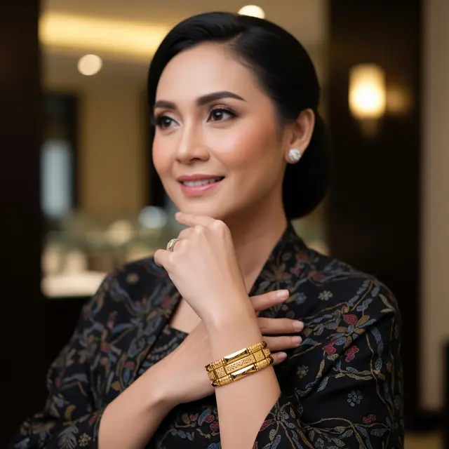 Model Gelang Emas Aman Dipakai Ibu Sehari-hari dan Acara Spesial