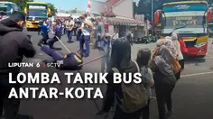 Tak Hanya 'Bapaq-Bapaq', Tapi Emak-Emak Juga Ikutan Lomba Tarik Bus