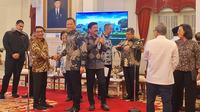 Kepala Staf Kepresidenan Moeldoko dan Ketua Umum Partai Demokrat sekaligus Menteri Agraria dan Tata Ruang/Badan Pertahanan Nasional (ATR/BPN), Agus Harimurti Yudhoyono (AHY). (Foto: Liputan6.com/Lizsa Egeham).