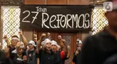 Sejumlah aktivis 98 saat menghadiri diskusi publik refleksi reformasi 1998 di Jakarta, Sabtu (24/5/2025). (Liputan6.com/Angga Yuniar)