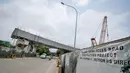 Kondisi proyek pembangunan Tol Pelabuhan Tanjung Priok, Jakarta, Rabu (25/3/2015). Pemerintah Provinsi DKI Jakarta mendorong konsorsium Tol Akses Tanjung Priok (ATP) agar mempercepat pembangunannya sampai enam bulan kedepan. (Liputan6.com/Faizal Fanani)