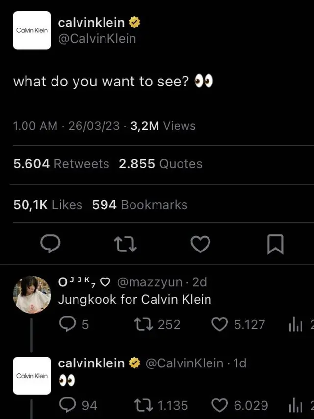 Cuitan dari twitter Calvin Klein