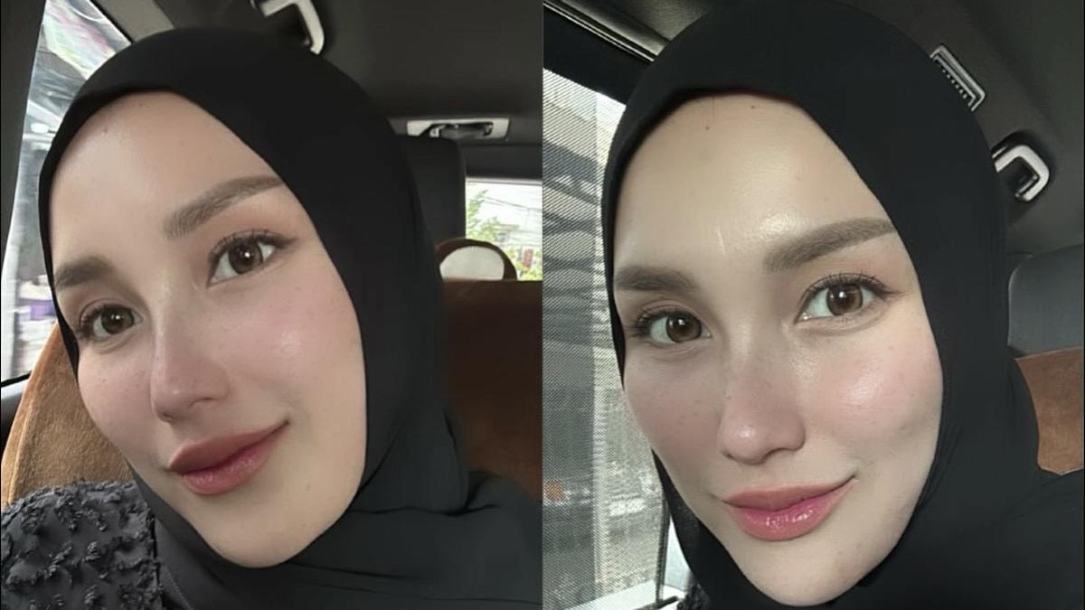 Tampilan Tertutup Serba Hitam Ayu Ting Ting saat Hadir Kajian, Kenakan Gamis Sambil Bawa Hermes